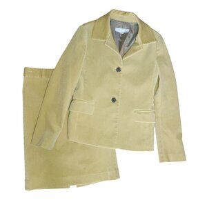 Besti Belli Outfit 2 Piece Blazer Skirt Set Womens Tan Microfiber Neutral Fall